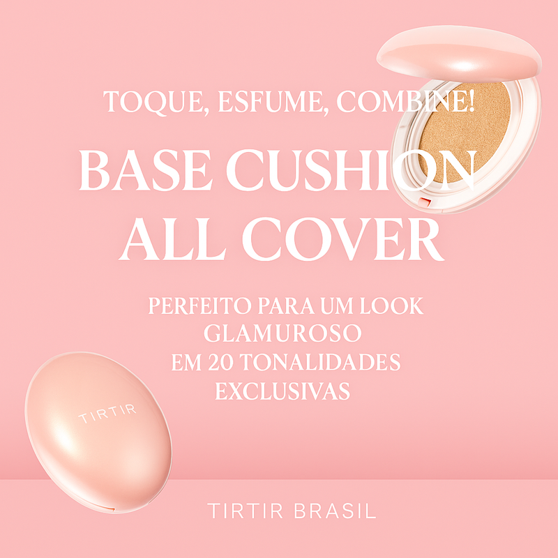 Base Cushion TIRTIR Mask Fit All Cover Mini 4,5g – Cobertura Impecável, Hidratação 72h e Praticidade Portátil