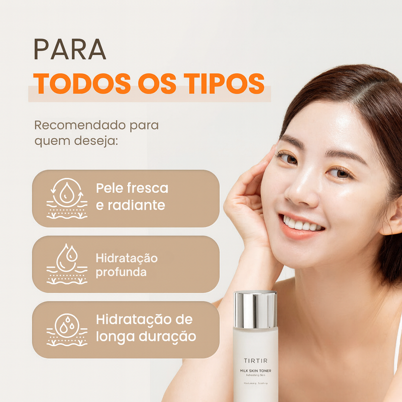 Tônico Facial TIRTIR Milk Skin – Hidratação Profunda, Luminosidade e Fortalecimento da Pele