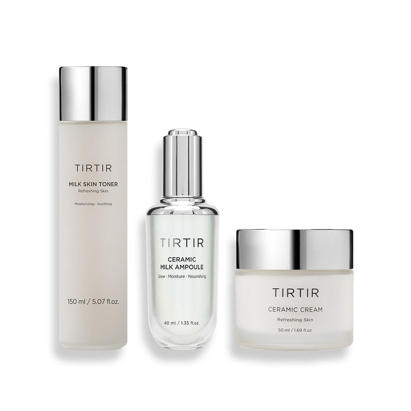Kit TIRTIR Milky Skin Trio – Hidratação Profunda, Luminosidade Vidro e Textura Uniforme
