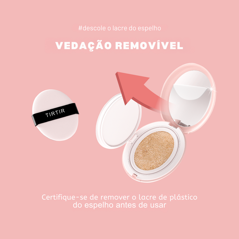 Base Cushion TIRTIR Mask Fit All Cover Mini 4,5g – Cobertura Impecável, Hidratação 72h e Praticidade Portátil